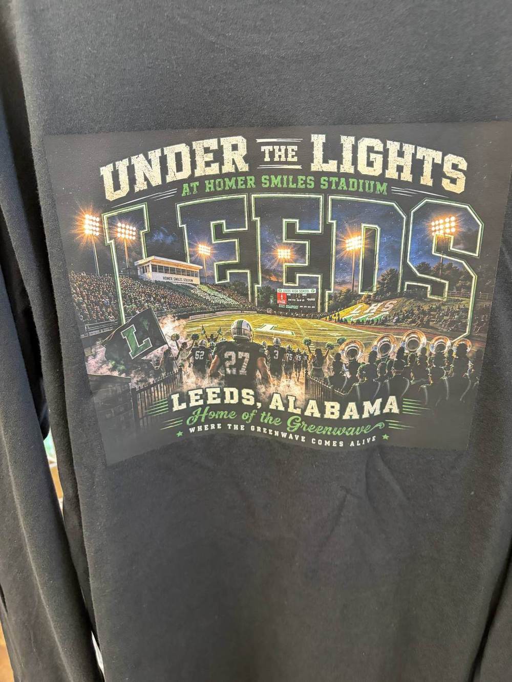 Under the Lights โ Leeds, Alabama full-color DTF tee